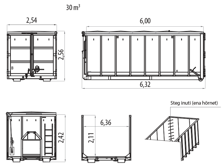 ritning på lastväxlare 30m3 med lock