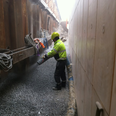 Sortera - materialblåsning