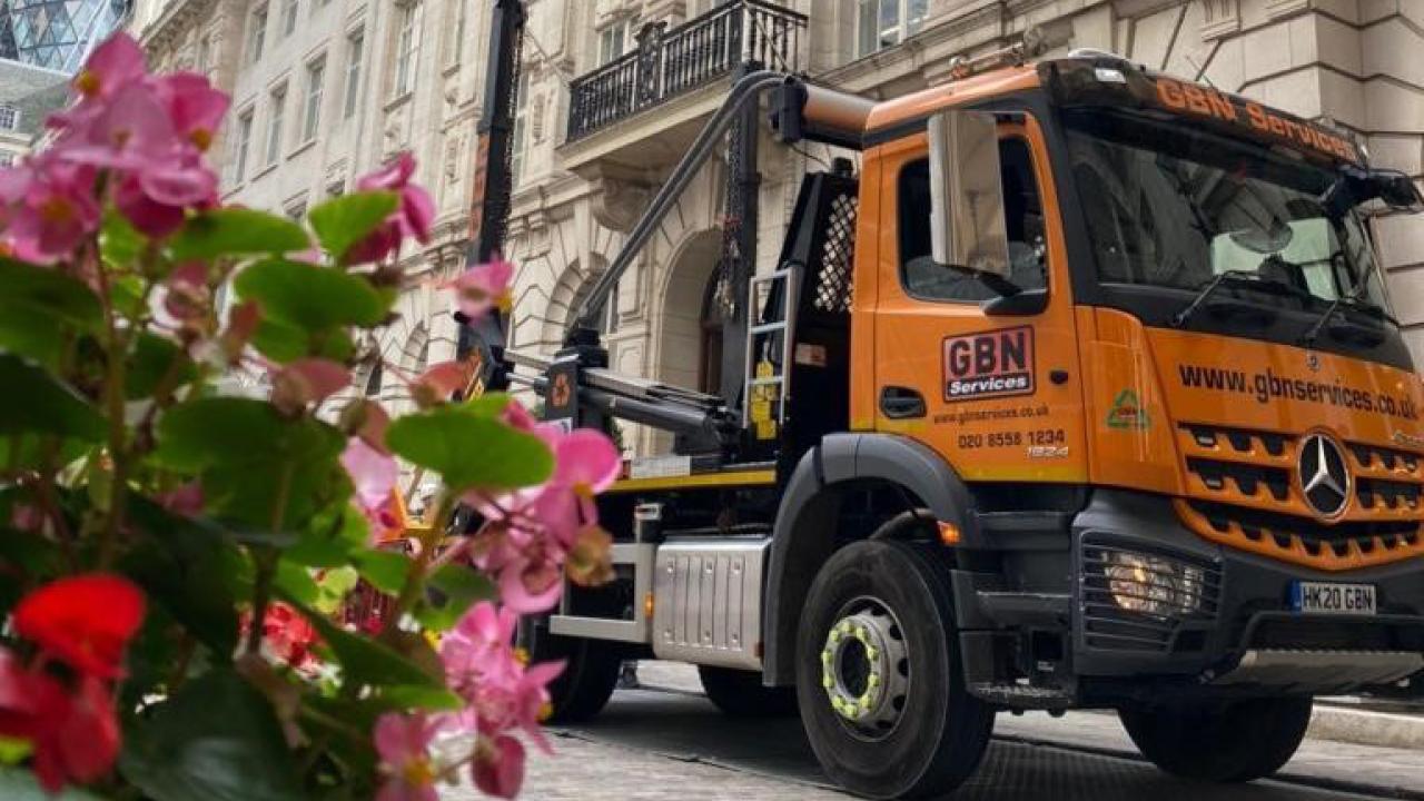 Bild på GBN-lastbil i London